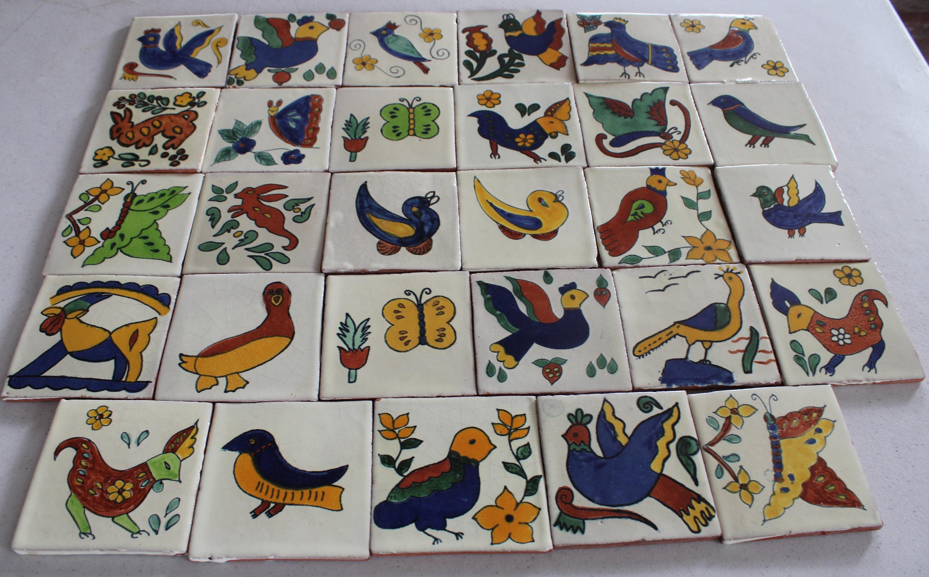 20-animal Series 4x4 Talavera Decorative Handmade/painted Mexican