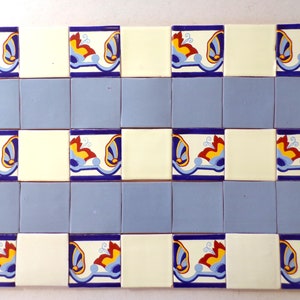 35-Mixed Box of 4x4 Talavera Handmade & Hand Painted Mexican Clay Decorative/Solid Tiles (Shipping Included) (Please Read Description)
