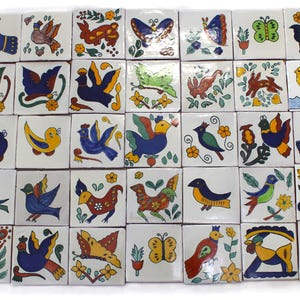20-Animal Series 4x4 Talavera Decorative Handmade/Painted Mexican Clay Tile (Shipping Included) (Please Read Description)