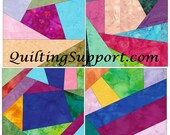Crazy Patch Quilt Set 4 Paper Foundation Piecing Quilting 4 Block Patterns PDF