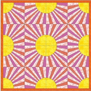 Harvest Sun Quilt Templates Quilting Block Pattern PDF