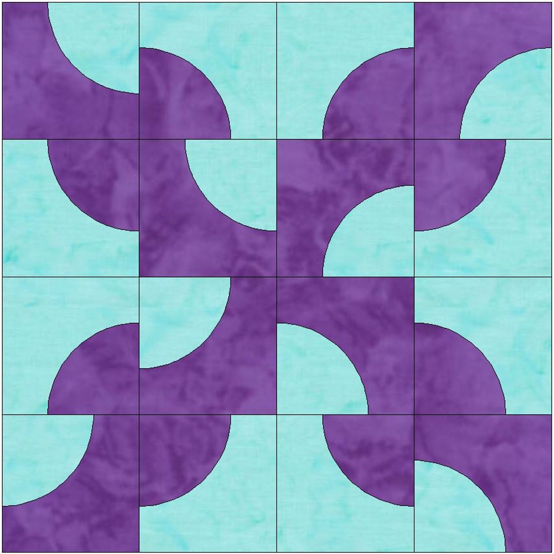Drunkard's Path Quilt Block Templates Quilting Block Etsy