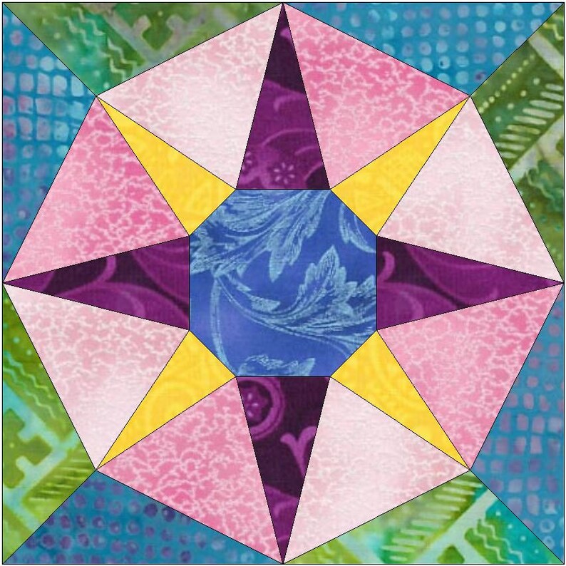 Rising Star Quilt Templates Quilting Block Pattern PDF Etsy