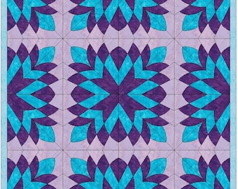 Cleopatra Fan 12 Inch Paper Piece Foundation Quilt Block Pattern PDF