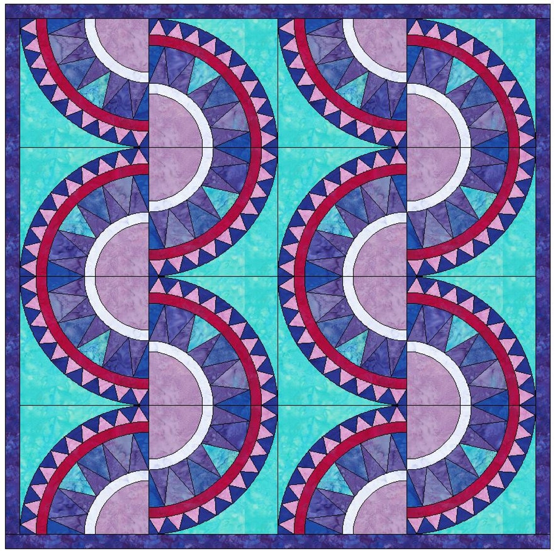 Rick Rack Block Pattern Rick Rack Beauty Quilt Paper Piece Foundation Quilting Block Pattern ...