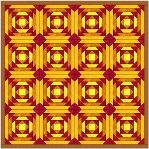 Wild Goose Log Cabin Quilt Paper Piece Foundation Quilting Block Pattern PDF