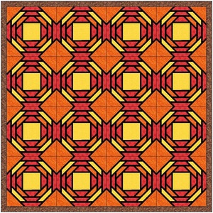 Stained Glass Pineapple Quilt Paper Piece Foundation Quilting Block Pattern