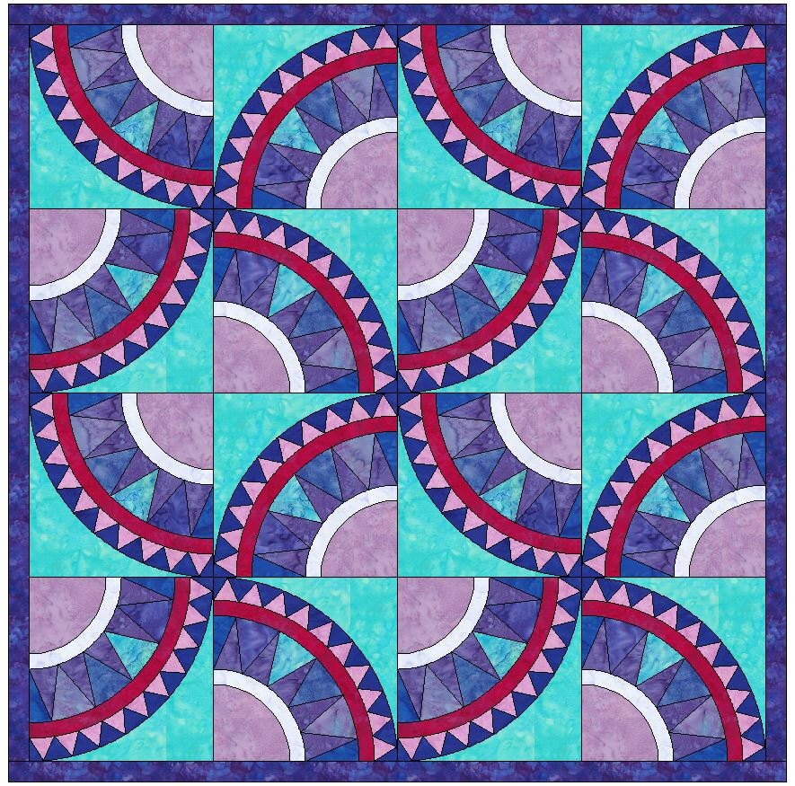 Rick Rack Block Pattern Rick Rack Beauty Quilt Paper Piece Foundation Quilting Block Pattern ...