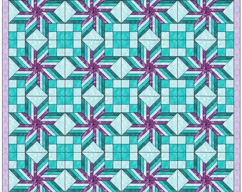 Wrapped Star Quilt 10 Inch Template Quilting Block Pattern PDF