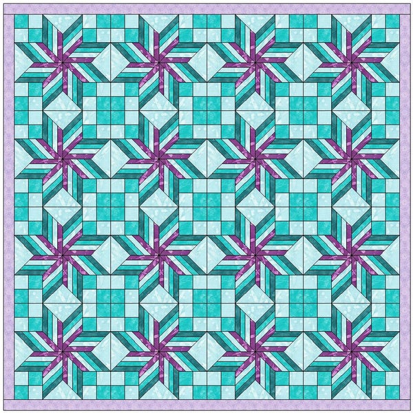 Wrapped Star Quilt 10 Inch Template Quilting Block Pattern PDF