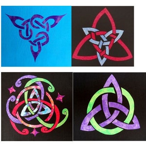 4 Celtic Triquetra Quilt Applique Patterns (Set 1)