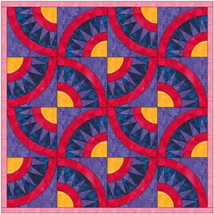 Basic New York Beauty Quilt Paper Piece Foundation Quilting Block Pattern PDF