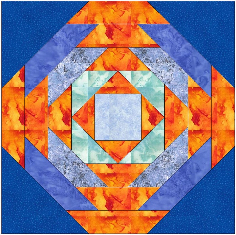 Pineapple 2 Quilt Paper Piece Foundation Quilting Block Etsy