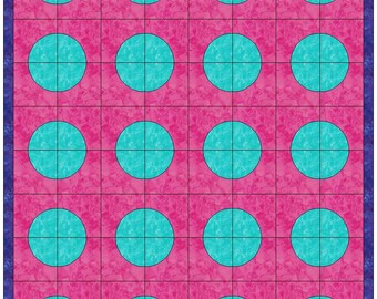 Över bron Drunkard's Path Block Quilt Mallar Quiltblock Mönster PDF
