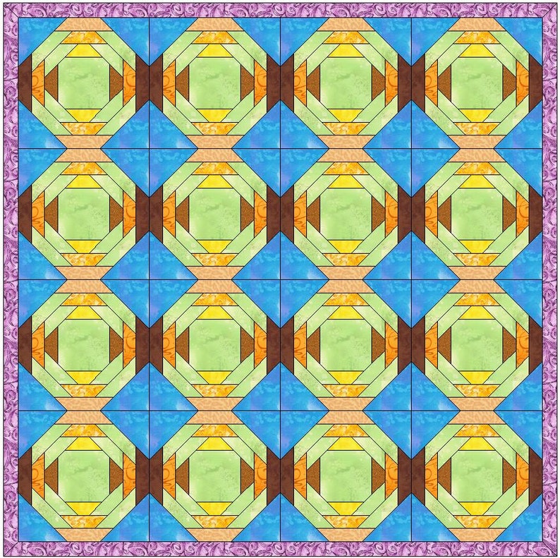 Pineapple 4 Quilt Paper Piece Foundation Quilting Block Etsy