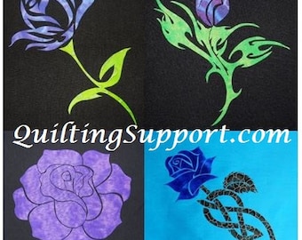 4 Rose Quilt Applique Patterns (Set 1) PDF