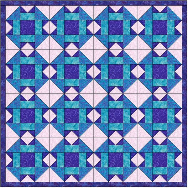 Folded Corners Quilt 10 Inch Paper Foundation Quilting Block Pattern