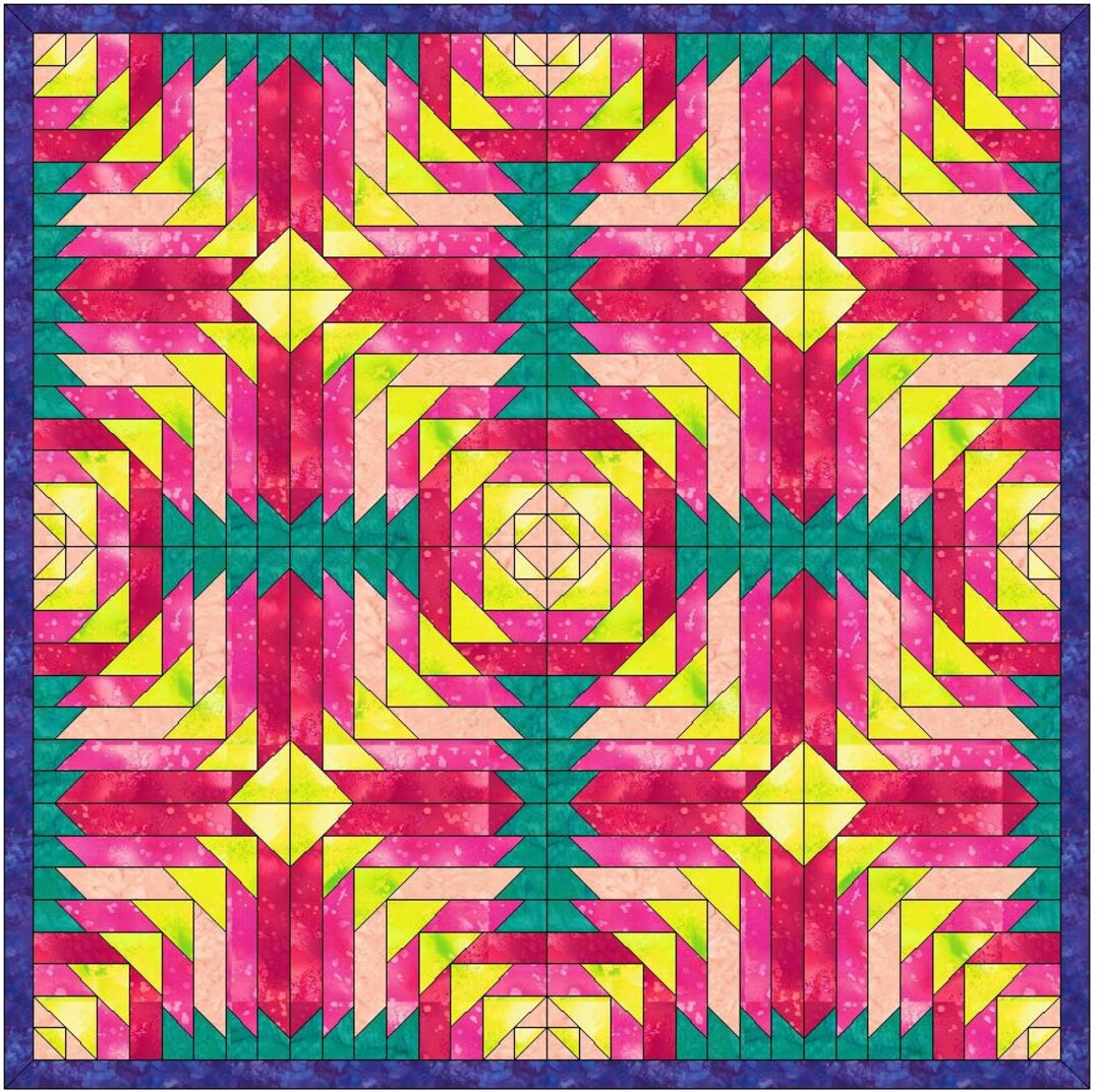 Rotary Ribbon Quilt Paper Piece Foundation Quilting Block Pattern - Etsy