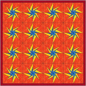 HC Starburst Compass Quilt Template Quilting 15 Inch Block Pattern PDF