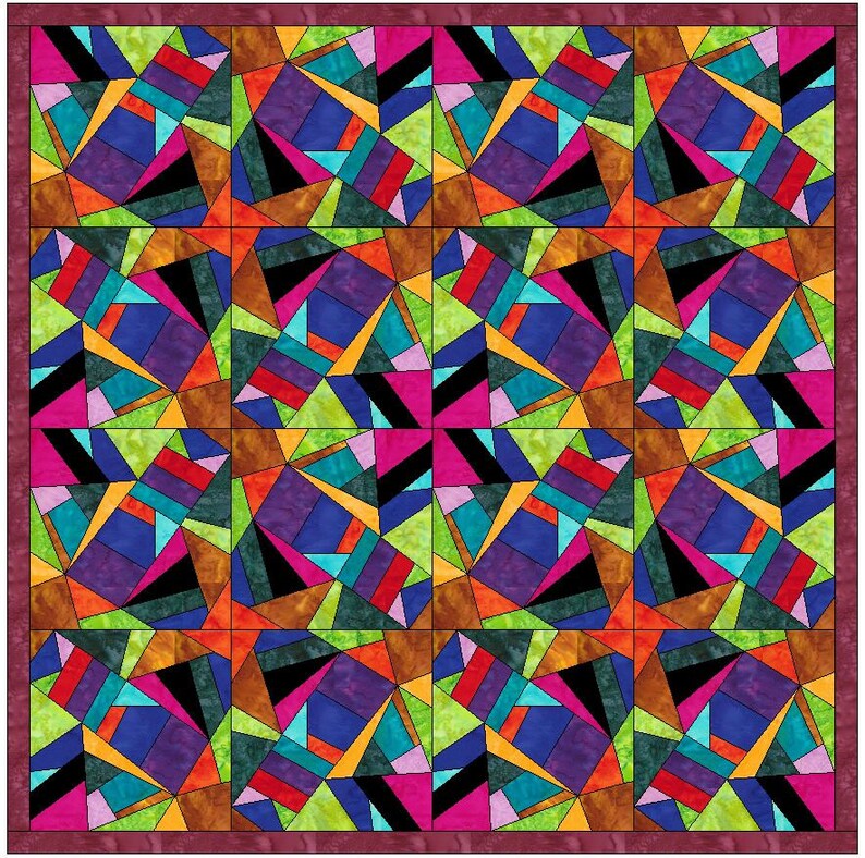 Complex Crazy Patch 12 Quilt Paper Piece Foundation Block Pattern PDF ...