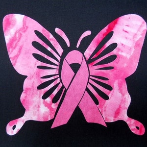 Easy Breast Cancer Ribbon Butterfly Quilt Applique Pattern Design