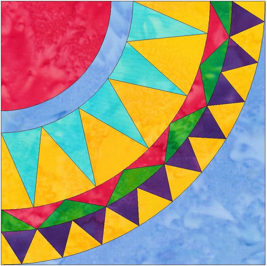 Rick Rack Block Pattern Rick Rack Beauty Quilt 2 - 10 Inch Paper Piece Foundation Quilting ...