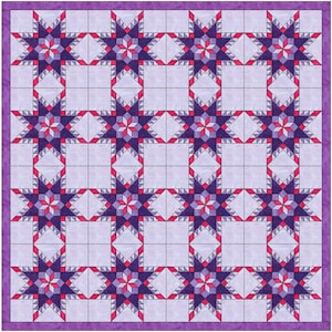 Feathered Star in Star 10 Inch Paper Piece Foundation Quilting Block Pattern PDF