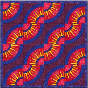 New York Compass Beauty Quilt 10 Inch Paper Piece Foundation Quilting Block Pattern PDF