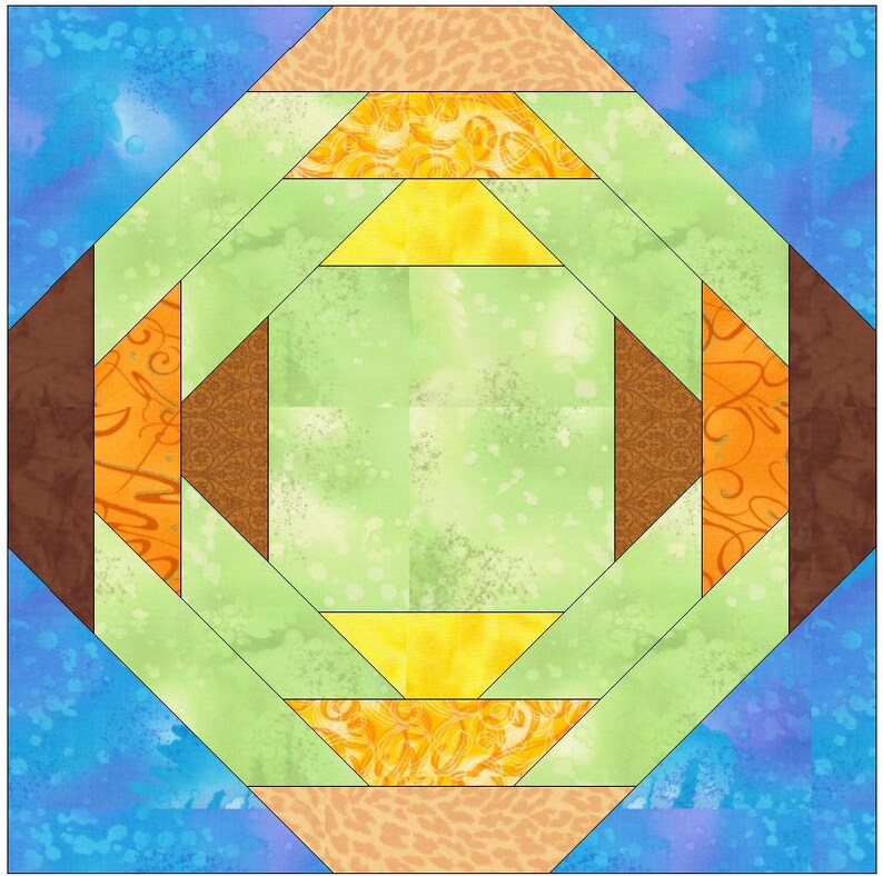 Pineapple 4 Quilt Paper Piece Foundation Quilting Block Etsy