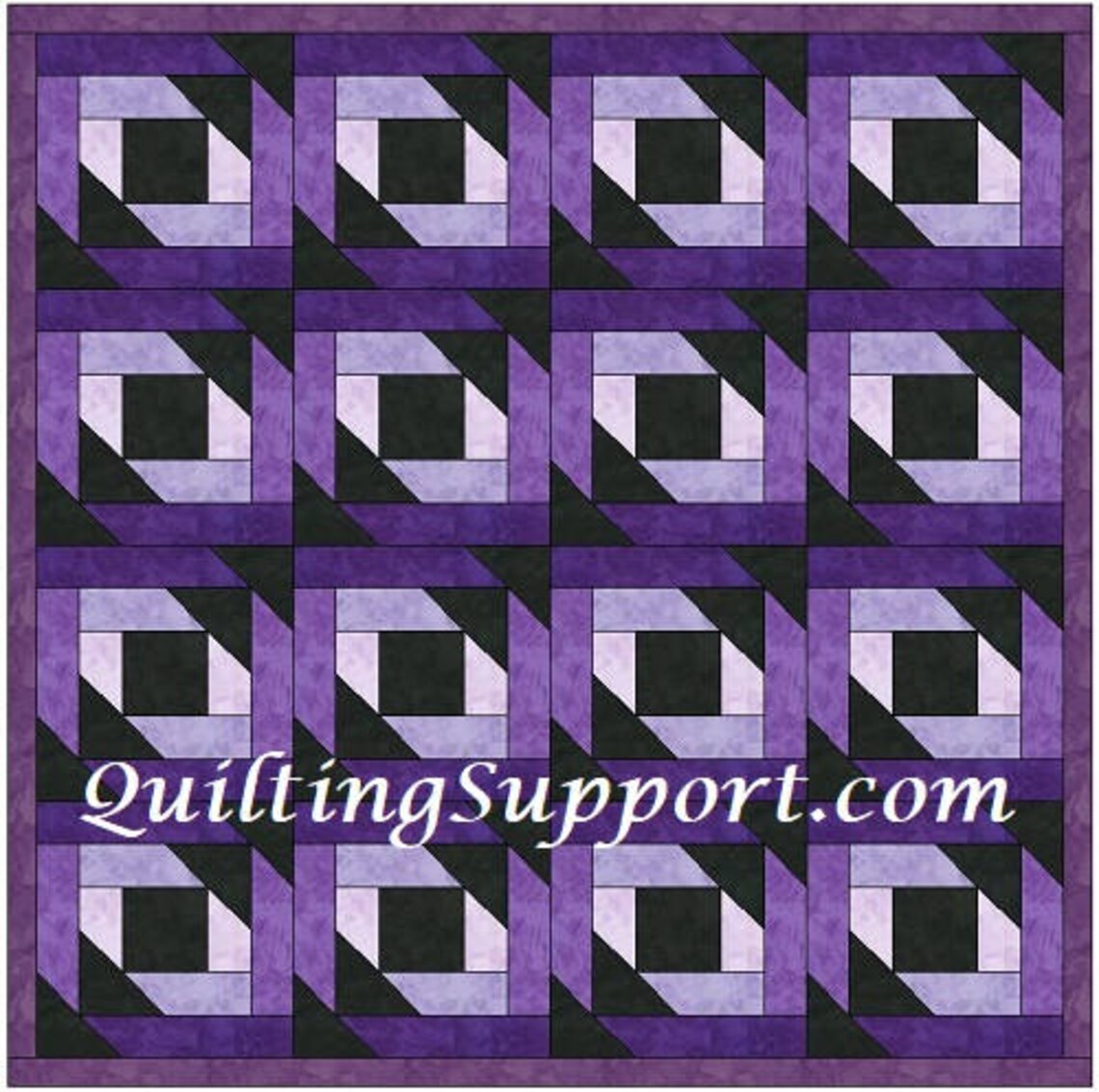 10 Inch Block Pattern HC Log Cabin Quilt 10 Inch Paper Piece Foundation Quilting Block ...