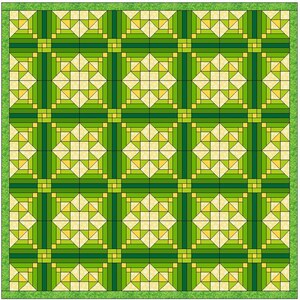 Quiltsjabloon Ierse logs ketting quiltblokpatroon pdf