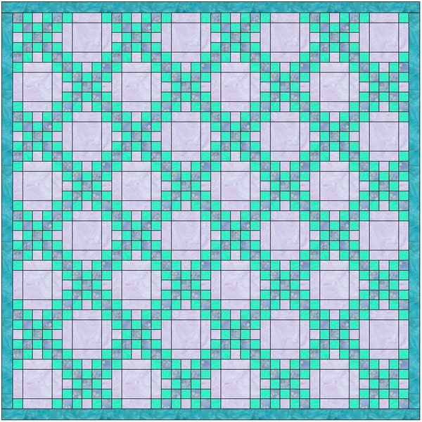 Double Irish Chain Quilt 15 Inch Quilt Block Template Pattern PDF