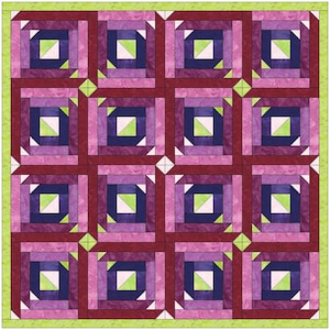 Marching Triangles Log Cabin Quilt Paper Piece Foundation Quilting Block Pattern
