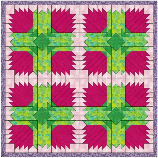 Lotus Flower Quilt Pattern Etsy