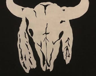 Buffalo Skull Quilt Applique Pattern Design