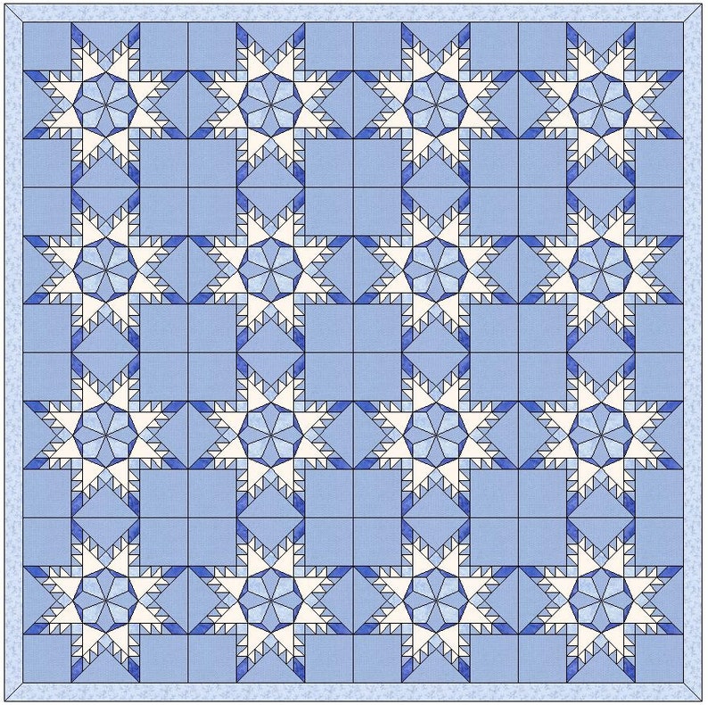 Snowflake Star Template Quilting Block Pattern Etsy
