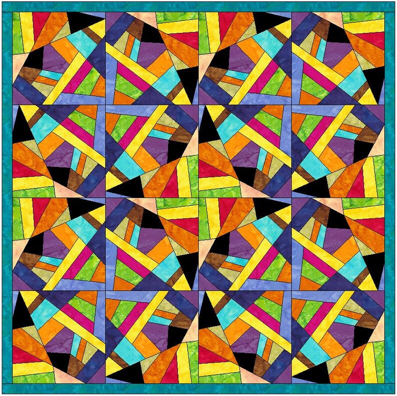 Crazy Patch 9 Quilt Papier Foundation Stück Quilt Block Muster PDF Bild 4