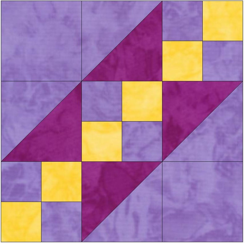 Download Rocky Road to California Quilt Template 15 Inch Block Pattern | Etsy