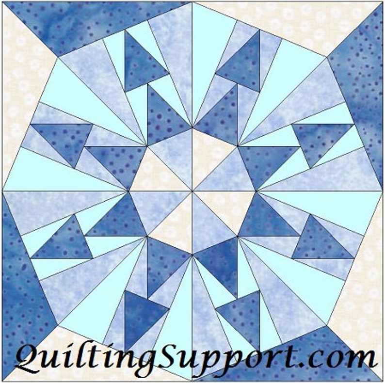 Snowflake Quilt Template Quilting Block Patterns Set of 4 Set Etsy