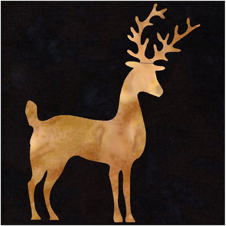 Deer Reindeer Quilt Applique Pattern Design easy Etsy