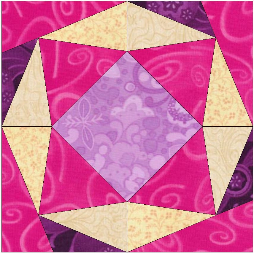 Diamond Ring Paper Template Quilting Block Pattern PDF Etsy