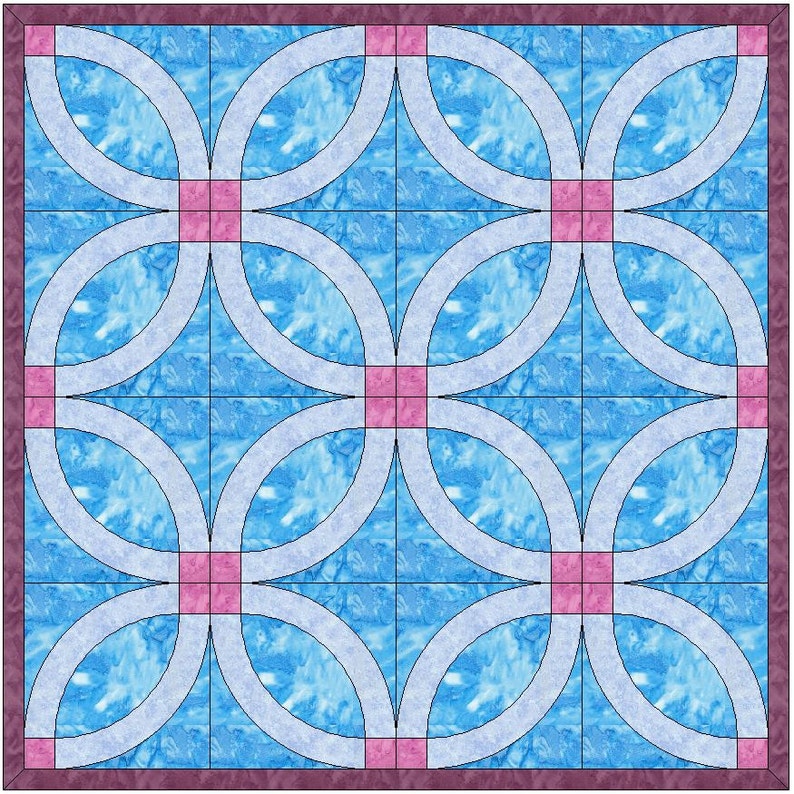 Simple Wedding Ring Quilt Template Quilting Block Pattern PDF Etsy