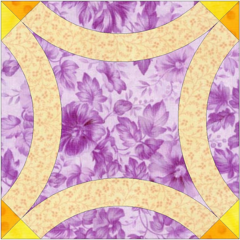 Plain Double Wedding Ring Quilt Templates Quilting Block Etsy