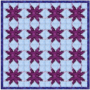 Feathered Star Quilt Template Quilting Block Pattern PDF