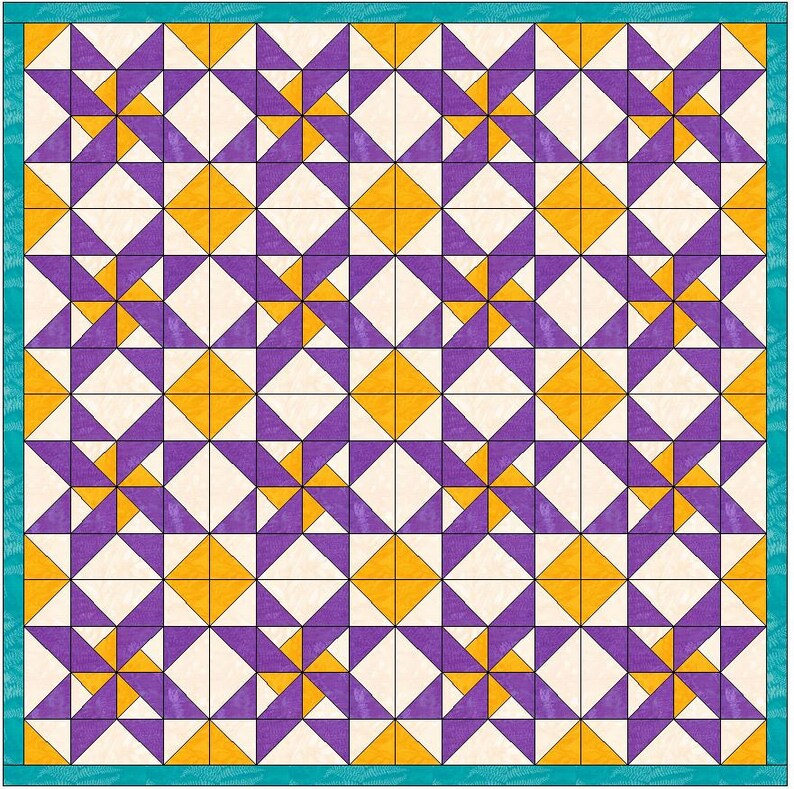 Stars and Pinwheels Quilt Template 15 Inch Block Pattern PDF Etsy