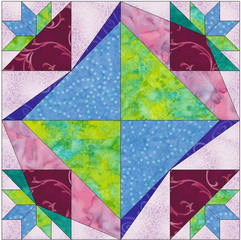 alpine flower star quilt template quilting block pattern