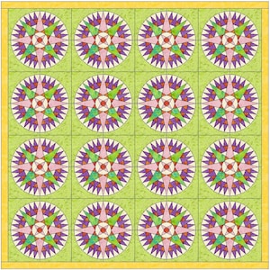 Mariner&#39;s Compass 15 Inch Quilt Block Template Pattern PDF