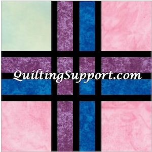 Stained Glass Wonders Checker Rotary Cut Quilting Block Pattern PDF