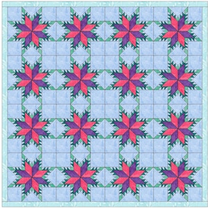 Feathered Star LeMoyne Quilt Template Quilting Block Pattern PDF