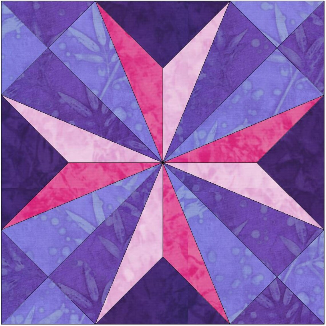 Savannah Star Quilt Template 15 Inch Block Pattern PDF Etsy